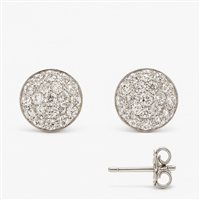 Orecchini da donna in oro bianco 18 kt con pavé di zirconi bianchi – 3.61 g – Idee Preziose dal 1987 - IP.OK18B/39